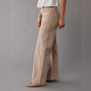 New American Eagle AE Stretch Corduroy Low-Rise Baggy Wide-Leg Pant | 18W Short